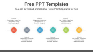 Modèle Powerpoint gratuit pour les cercles entourés de lignes pointillées