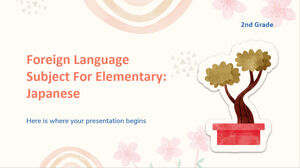 Materia in lingua straniera per la scuola elementare - 2a elementare: giapponese