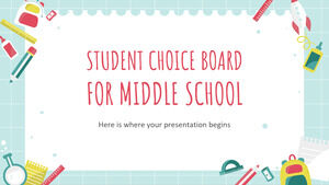 Student Choice Board for Middle School