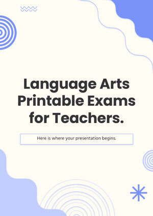 Language Arts Printable Exams for Teachers
