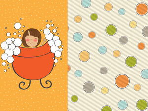 Baby playing in bathtub Powerpoint Templates
