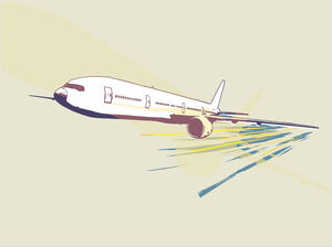 A Plane Illustration Powerpoint Templates