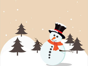크리스마스 눈사람 및 선물 파워포인트 템플릿