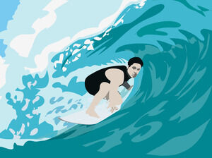 Surfe no mar para modelos de Powerpoint de férias