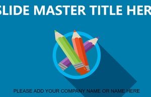 Blue pencil simple small fresh background PPT