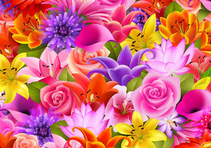 Bright red flowers background image