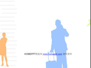 Business hollow characters moving animation ppt template