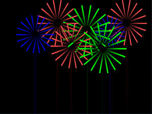 Circle jet color fireworks effect ppt template