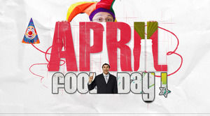 Clown in Tricky - template ppt primo di aprile Fool Fools'Day