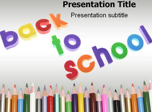 Color pencil English font creative to meet the old and new students back to school ppt template