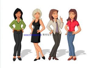 Color silhouette class male single woman single cartoon business people silhouette ppt material