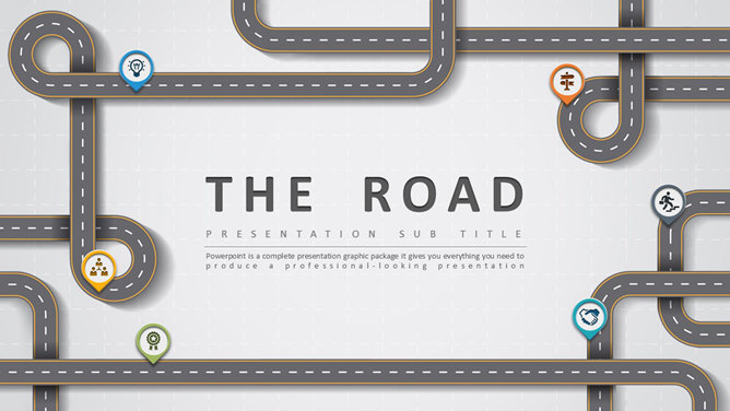 Creative theme design highway PPT template