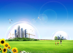 自由呼吸的綠色家園 - 環保主題PPT背景圖片