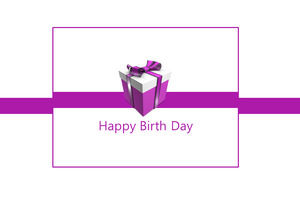 Happy Birth Day Purple Gift Birthday Theme ppt Template