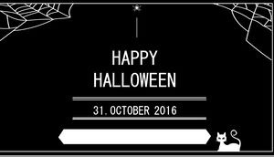 HAPPY HALLOWEEN black and white color Halloween ppt template