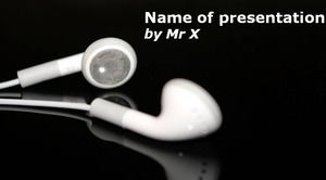 Headset music theme ppt template