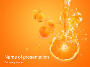 Portakal ve su bir yaz ppt şablonu serin