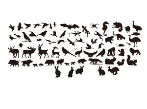 Ppt drawing all kinds of animal clip art ppt material (hollow animal)