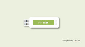 Ppt hand-painted realistic flash drive - USB ppt material