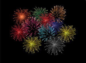 PPT realistic fireworks animation