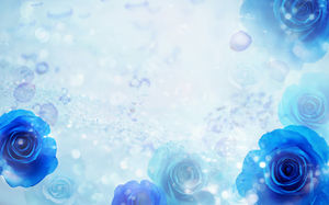 Pretty blue rose ppt background picture