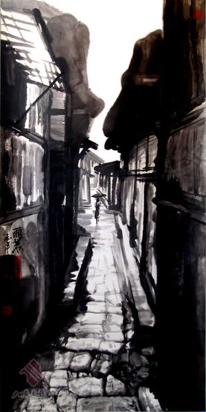 Rain Lane - Chinese traditional alley alley scenery picture