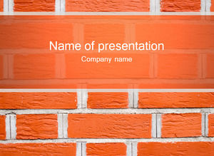 Red brick wall background ppt template