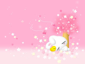Riposo Cute Bunny - Rosa fresca elegante immagine di sfondo