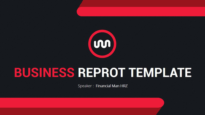 Simple atmospheric black and red PPT template Business Report