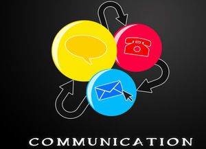 SMS mail telefono moderna industria della comunicazione modello colorato ppt