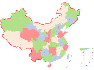 Standard Edition Cina materiale cartografico ppt (province può essere separato dal colore può essere modificata)