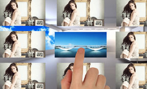 Touch screen picture browsing effects ppt template