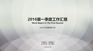 Translucent shape creative ios style first quarter work report ppt template