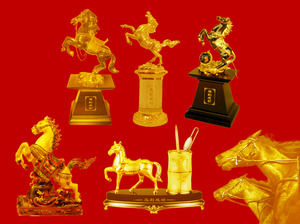 Various horse artwork gifts on horse ppt design material