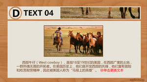 West cowboy western cowboy Europe and the United States wind ppt template