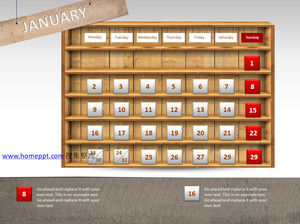 木製櫃創意PPT日曆表