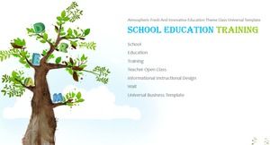 Color simple education and training children growth PPT template