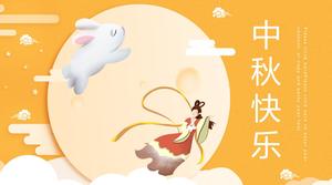 Fashion creative stereo cartoon wind Mid-Autumn Festival event planning PPT template