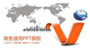 Busana oranye putih putih angin tiga dimensi latar belakang bisnis template PPT universal