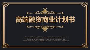 High-end gorgeous gilt lace embellishment company financing business plan PPT template