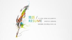 Concise creative design job application resume ppt template