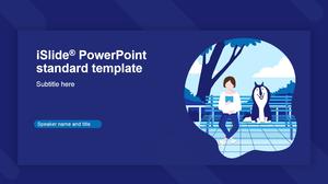 Blue cover simple flat universal ppt template