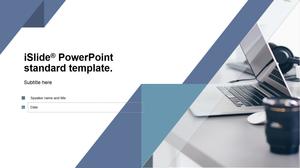 Gray blue minimalistic atmosphere business corner ppt template