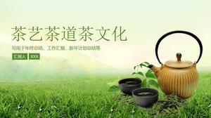 Modello di ppt di presentazione sommaria della cultura del tè di cerimonia del tè