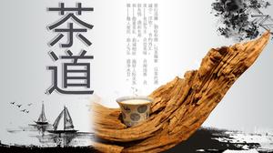 Chinese fengshui ink tea ceremony culture ppt template