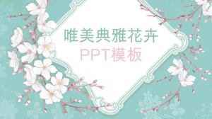 Beautiful and elegant floral embellishment small fresh universal PPT template
