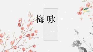 Modelo de ppt elegante estilo chinês flor de ameixa