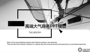 Черно-белый высококачественный атмосферный бизнес шаблон PPT