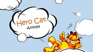 Garfield arka plan İngilizce Tema çizgi film resimli kitap ppt şablonu