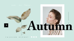 PPT-Vorlage im europäischen und amerikanischen Stil mit Aquarellblättern und modischem weiblichem Hintergrund zum kostenlosen Download